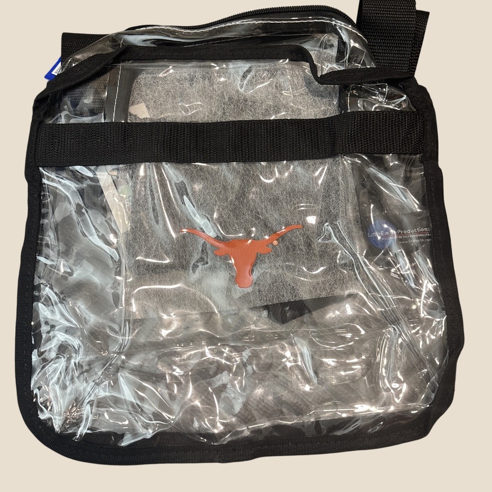 Texas Longhorns Clear Stadium Tote NEW NCAA Bag Purse Zipper Game